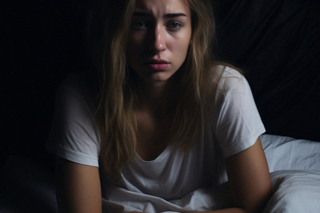 Una chica tras una parálisis del sueño
