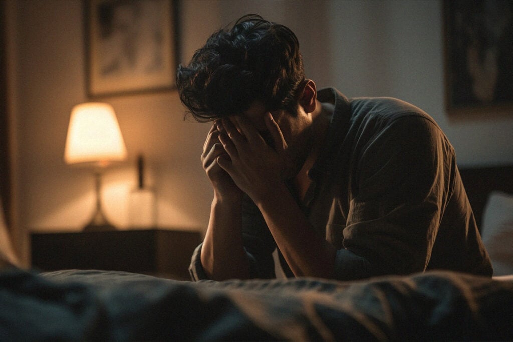 Un chico se despierta repentinamente tras una parálisis del sueño