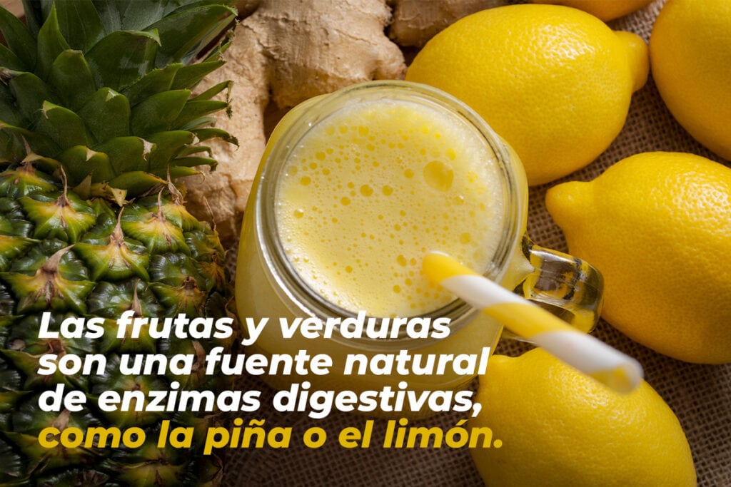 Lista con alimentos con enzimas digestivas naturales